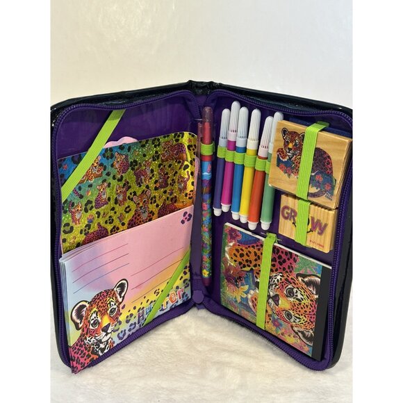 Vintage Lisa Frank Hunter The Cat Mini Zip Binder With Accessories - Picture 12 of 13